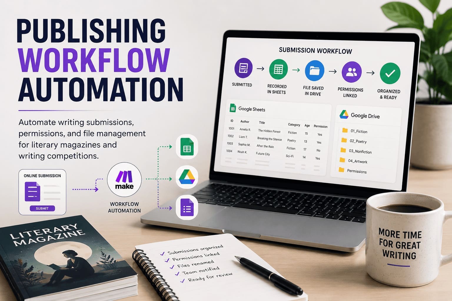 Publishing Workflow Automation for Literary Magazines and Writing Competitions